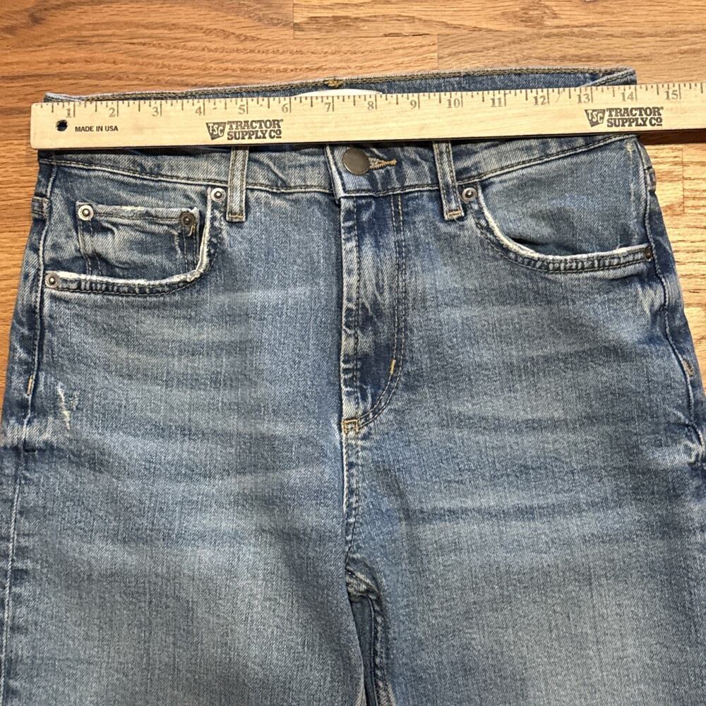 Zara Women's Blue Denim Straight Leg Jeans Medium Wash 5-Pocket, Size 4 - Picture 6 of 10